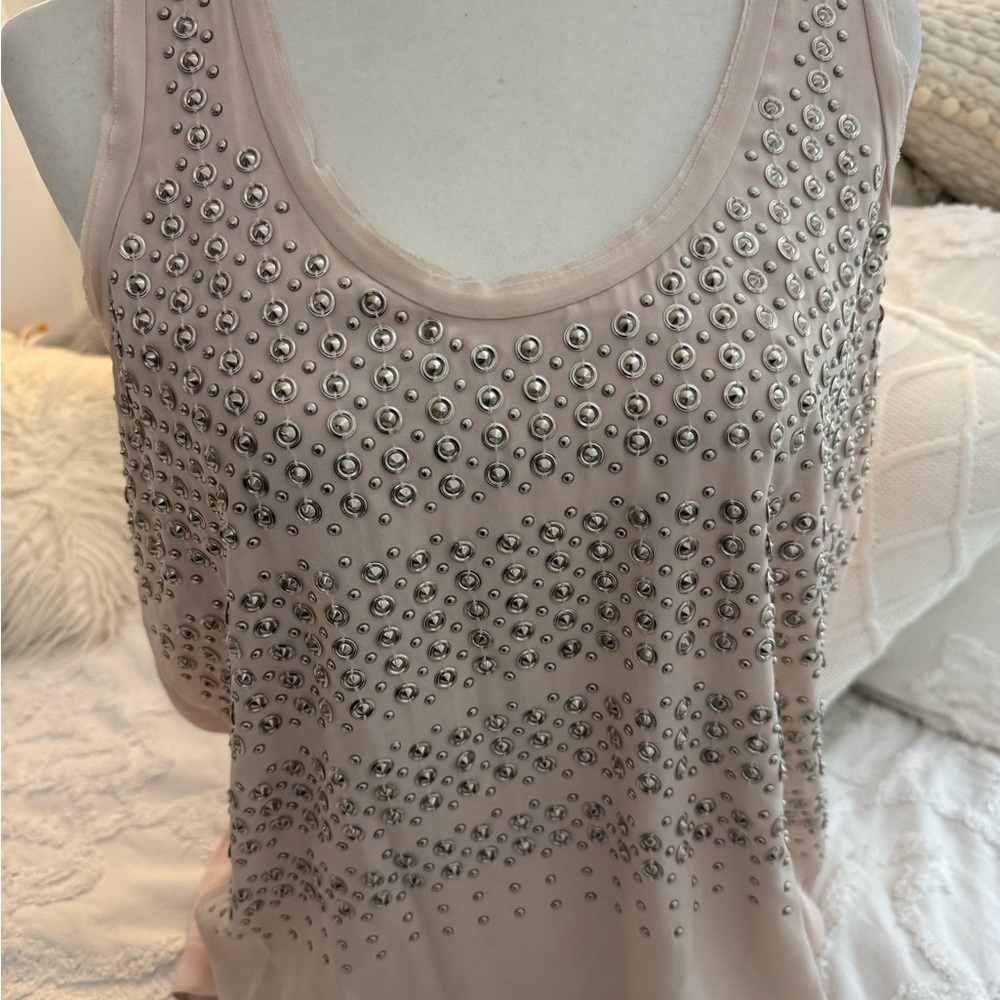 Rebecca Taylor Studded Blush Tank Top